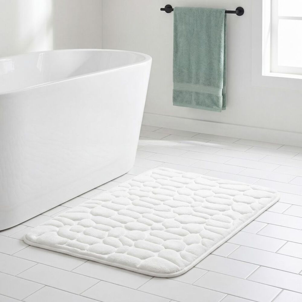 Ultra Soft Non-Slip Bath Mat Water Quick Dry Bath Rug 20"x32" Milky White